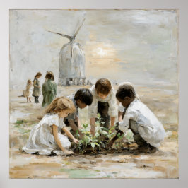 明日の世話：庭の子供 ポスター