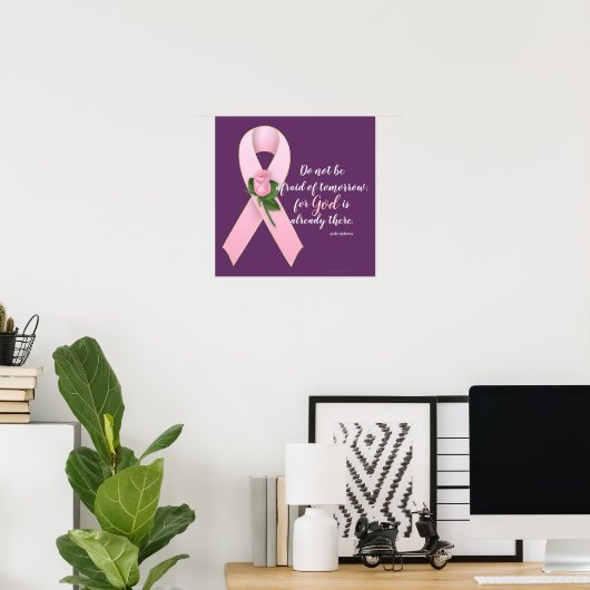 明日の乳がんリボンを恐れてはいけない ポスター (ホームオフィス)