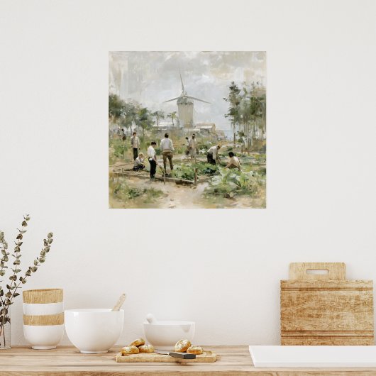 明日の傾向：協力 ポスター (キッチン)