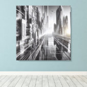 明日の塔：白黒の都 キャンバスプリント (インサイチュ (ウッドフロア))