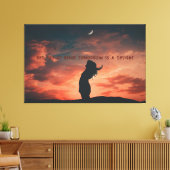 明日の夜の赤い空は喜びである – 女性 キャンバスプリント (インサイチュ (リビング))