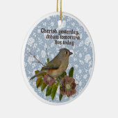 明日の夢を大切にする鳥の写真 セラミックオーナメント (右)