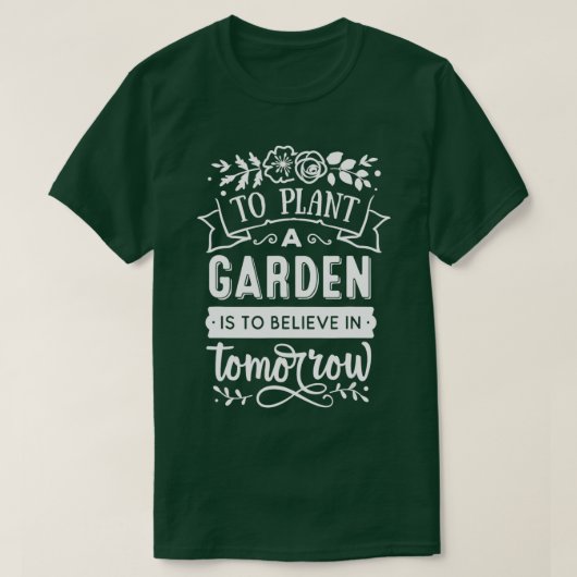 明日の庭に信じ庭を植える Tシャツ (デザイン正面)