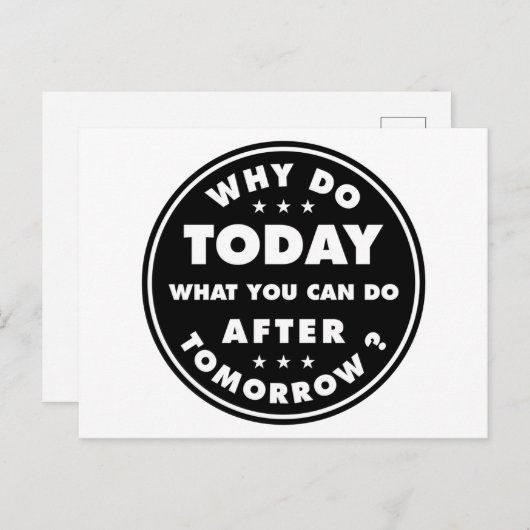 明日の後に実行できる処理を今日実行する理由 ポストカード (正面/裏面)