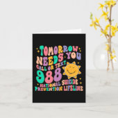 明日の必要性文字988国家自殺を呼ぶ カード (黄色い花)