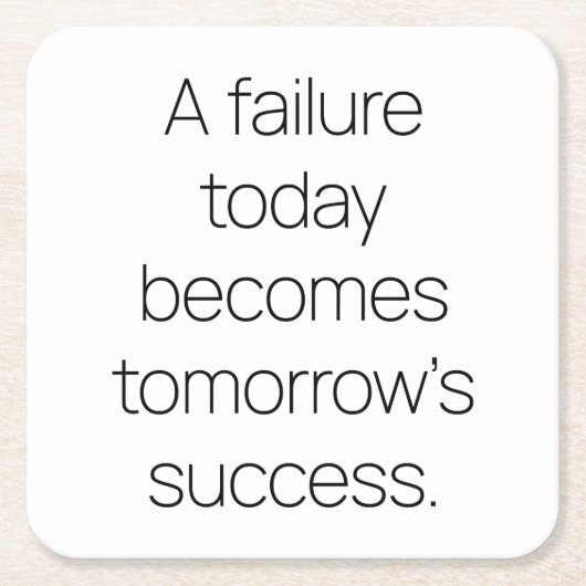 明日の成功紙コースター スクエアペーパーコースター (正面)