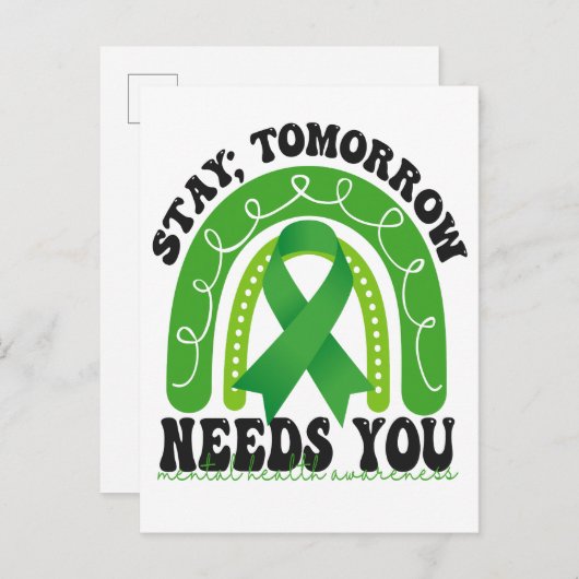 明日の滞在が必要あなたメンタルヘルス認識度Ra 案内ポストカード (正面/裏面)