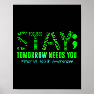 明日の滞在が必要あなたメンタルヘルスS認識度 ポスター