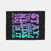 明日の滞在が必要な988自殺防止戦争 フリースブランケット (正面(横))