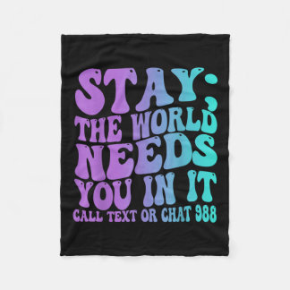 明日の滞在が必要な988自殺防止戦争 フリースブランケット