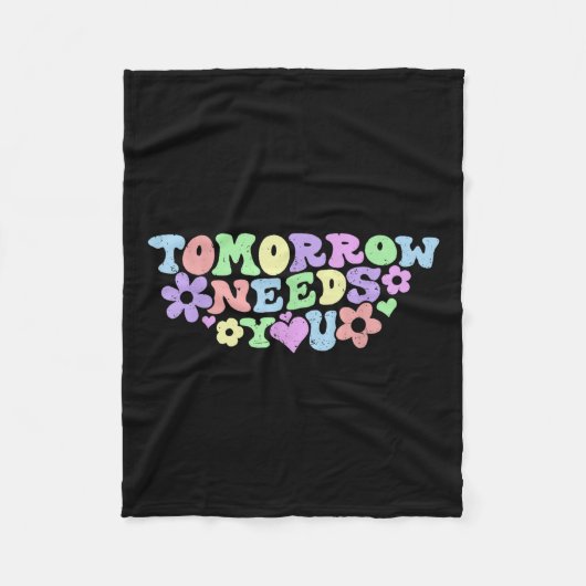 明日の滞在は自殺を防止する必要がある粟原 フリースブランケット (正面)