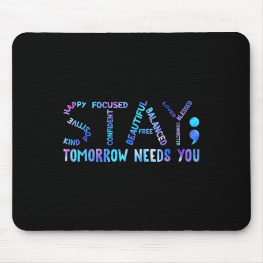 明日の滞在は自殺を防止する必要がある粟原 マウスパッド (正面)