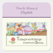 明日の美しい蔵書票 スクエアシール (正面)