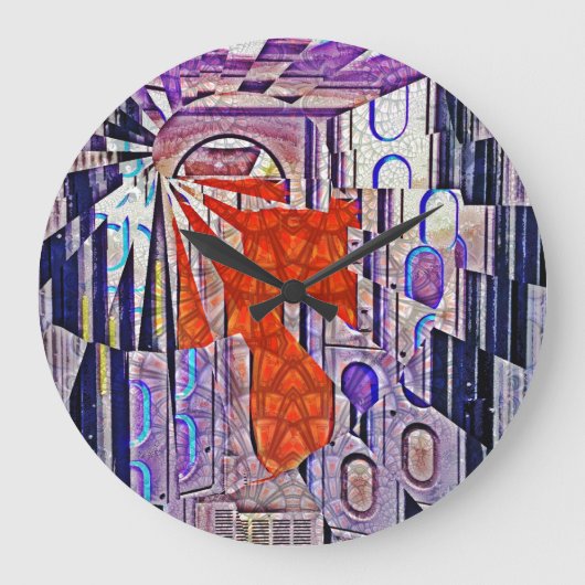 明日の道 – 今日レトロ未来 ラージ壁時計 (正面)