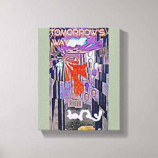 明日の道Tomorrow's TodayレトロFuture Art キャンバスプリント (正面)