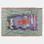 明日の道Tomorrow's TodayレトロFuture Art スローブランケット (正面)