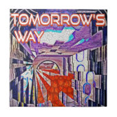 明日の道Tomorrow's TodayレトロFuture Art タイル (正面)