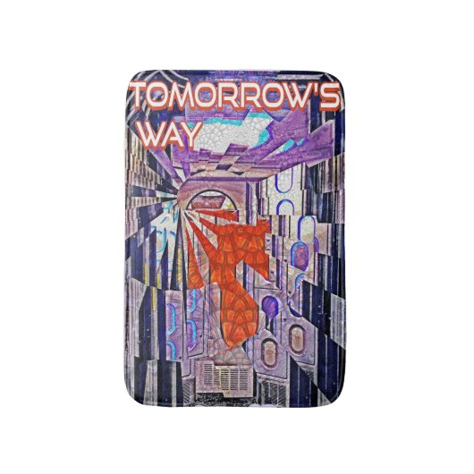 明日の道Tomorrow's TodayレトロFuture Art バスマット (正面縦)