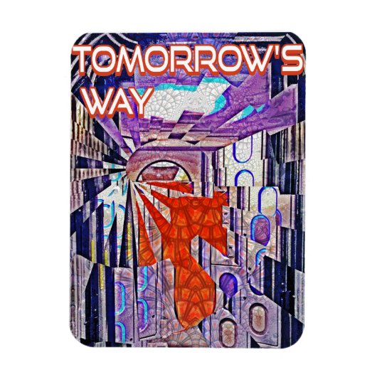 明日の道Tomorrow's TodayレトロFuture Art マグネット (縦)