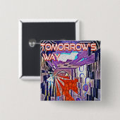 明日の道Tomorrow's TodayレトロFuture Art 缶バッジ (正面&裏面)