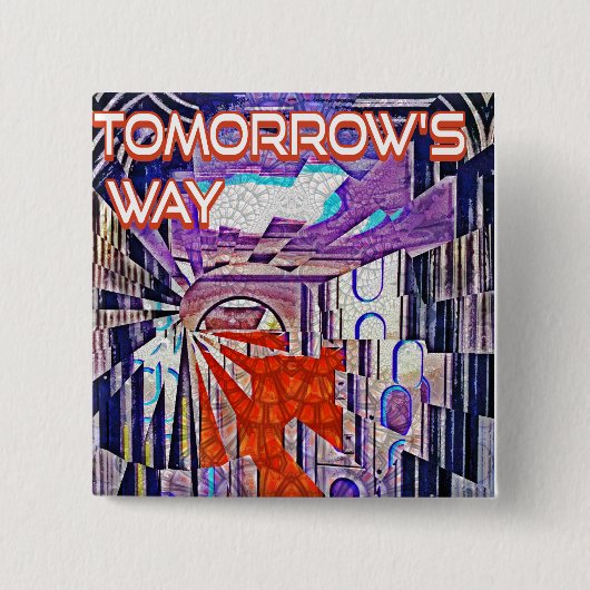 明日の道Tomorrow's TodayレトロFuture Art 缶バッジ (正面)