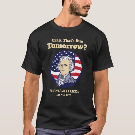 明日の7月4日に予定されているクラップThomas Jefferson Tシャツ (正面)