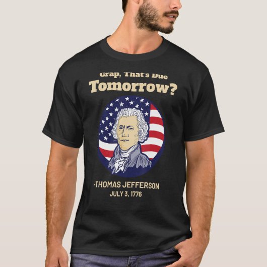 明日の7月4日に予定されているクラップThomas Jefferson Tシャツ (正面)