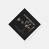 明日はブラックリハーサルのディナーナプキンスを行う スタンダードカクテルナプキン (角)