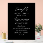 明日はリハーサルのディナーブラック アクリルサイン (ウェディング)