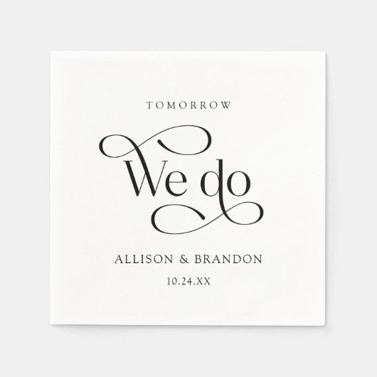 明日はリハーサルクラシックディナーナプキンズ スタンダードカクテルナプキン (正面)