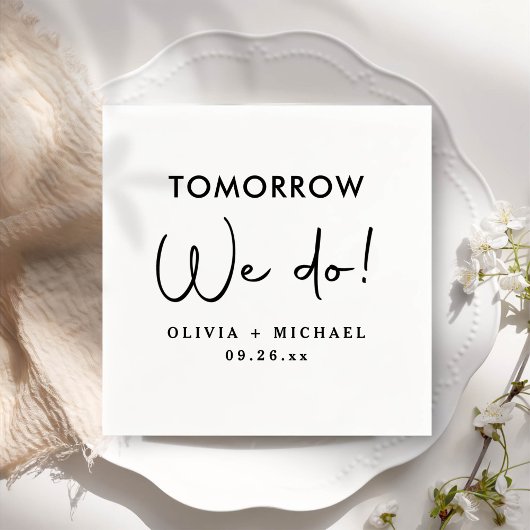 明日はリハーサルディナーナプキンズ スタンダードカクテルナプキン