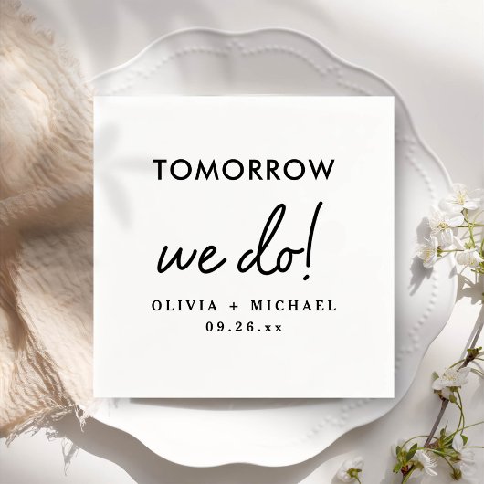 明日はリハーサルディナーナプキンズ スタンダードカクテルナプキン