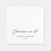 明日はリハーサルパーソナライズされたディナー スタンダードカクテルナプキン (正面)