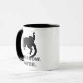 明日は怠けおもしろい猫かな マグカップ (正面左)