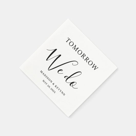 明日は我々はミニマルシック | ナプキ結婚ンス スタンダードカクテルナプキン (角)