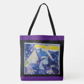 明日は知らないプリントの大きなトートバッグ トートバッグ (正面)