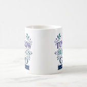 明日は神のもの 朝の献身の引用 コーヒーマグカップ (中央)