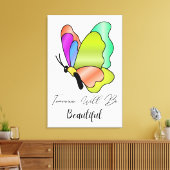 明日は美しいモダン前向き引用文 キャンバスプリント (インサイチュ (リビング))