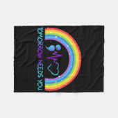 明日は自殺防止認識度Ra フリースブランケット (正面(横))