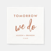 明日は錆のリハーサルのディナーナプキンスをする スタンダードカクテルナプキン (正面)