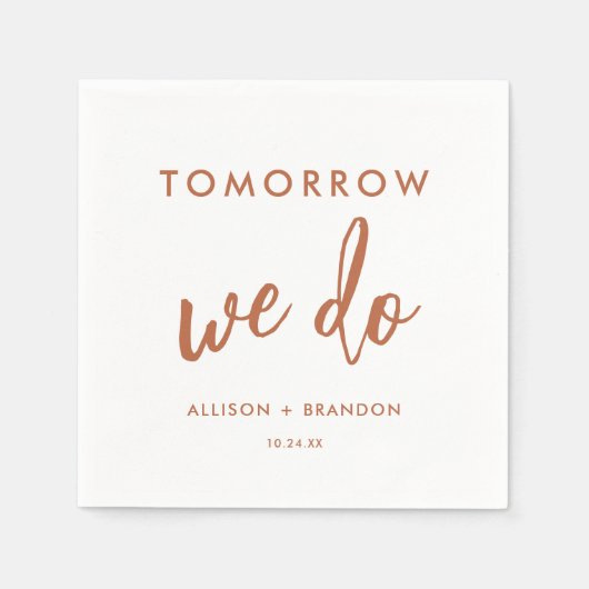 明日は錆のリハーサルのディナーナプキンスをする スタンダードカクテルナプキン (正面)