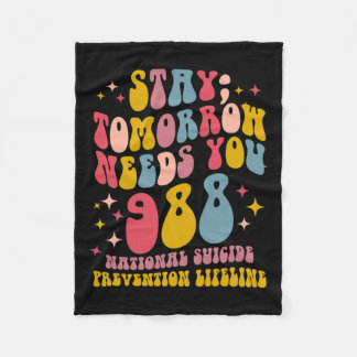 明日は988メンタルヘルス認識度 フリースブランケット