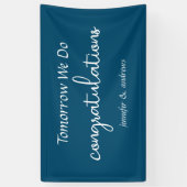 明日は"リハーサルのディナーバナー 横断幕 (縦)