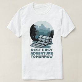 明日への冒険 安らぎのキャンピングデザイン Tシャツ