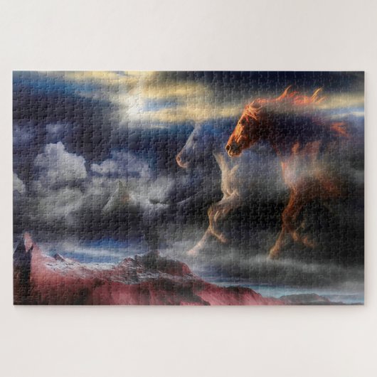 明日ま走での馬 ジグソーパズル (横)