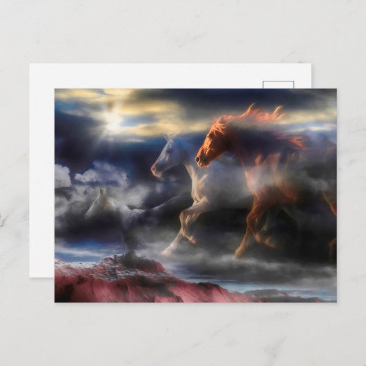 明日ま走での馬 ポストカード (正面/裏面)