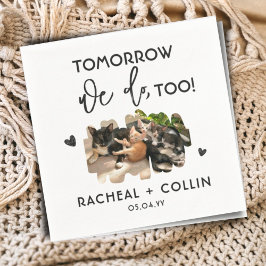 明日もペット写真のリハーサルのディナー スタンダードカクテルナプキン