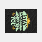 明日を生きるためにあなたが必要だ、自殺予防メンタルヘルス フリースブランケット (正面(横))