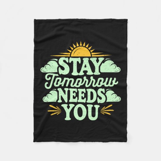 明日を生きるためにあなたが必要だ、自殺予防メンタルヘルス フリースブランケット (正面)