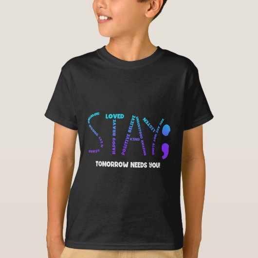 明日を生きるためにあなたは大切です 自殺防止 Tシャツ (正面)